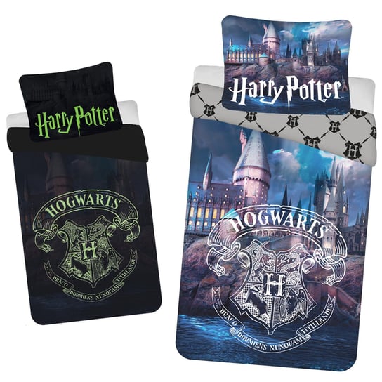 Harry Potter HOGWARTS bawełniana pościel, pościel świecąca w ciemności 140cm x 200cm OEKO-TEX Jerry Fabrics