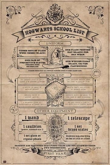 Harry Potter Hogwarts School List - plakat 61x91,5 cm Grupo Erik