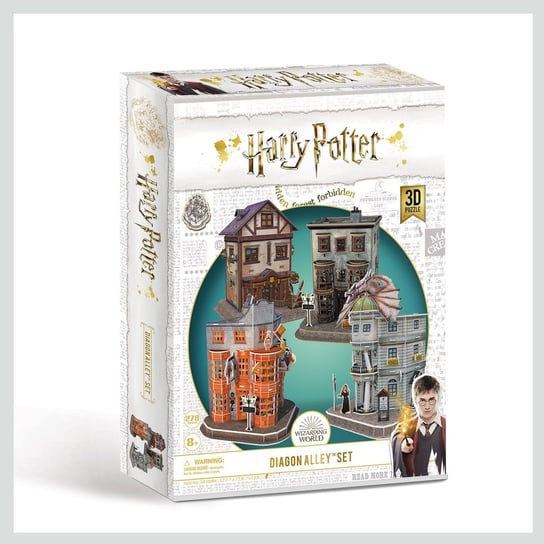 Harry Potter, puzzle 3D Ulica Pokątna -4 budynki Cubic Fun