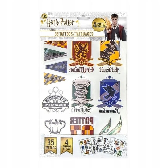 Harry Potter Tatuaże Tymczasowe 4 Arkusze Inna marka