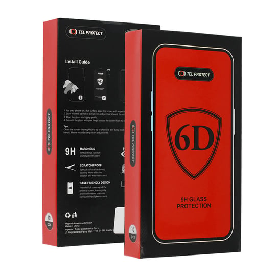 Hartowane szkło Full Glue 6D do IPHONE 13 PRO MAX Czarne - PAKIET 10 SZTUK Inna marka