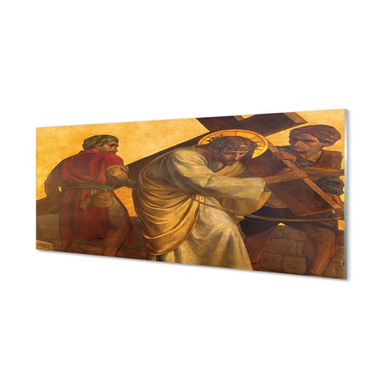 Hartowany panel kuchenny Jezus krzyż ludzie 125x50 cm Tulup