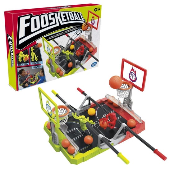 Hasbro Gaming Foosketball Game, The Foosball Plus Basketball Strzelaj i zdobywaj punkty Strzelaj i zdobywaj punkty nie wyszukiwane Gra planszowa dla dzieci w wieku od 8 lat, dla 2 graczy, F0086EU4 Hasbro Gaming