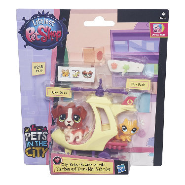 Hasbro, Littles Pet Shop, zestaw figurek- Bernard i kotek w helikopterze, B3807/B7754 Littlest Pet Shop