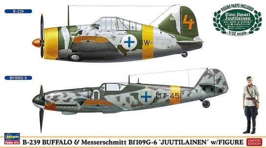 Hasegawa 02439 P-239 Buffalo & Messerschmitt Bf109G-6 'Juutilainen' w/Figure 1/72 HASEGAWA