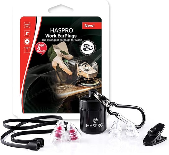 Haspro Work Zatyczki, Stopery Przeciwhałasowe Do Pracy 30Db Silikonowe Wielorazowe Zestaw Haspro