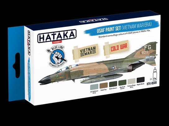 Hataka Hobby, zestaw farb modelarskich, Blue Line, HTK-BS09 USAF Paint Set (Vietnam war-era) Hataka Hobby