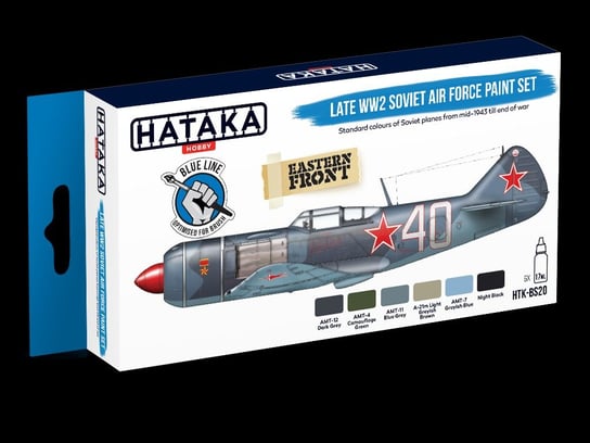 Hataka Hobby, zestaw farb modelarskich, Blue Line, HTK-BS20 Late WW2 Soviet Air Force paint set Hataka Hobby