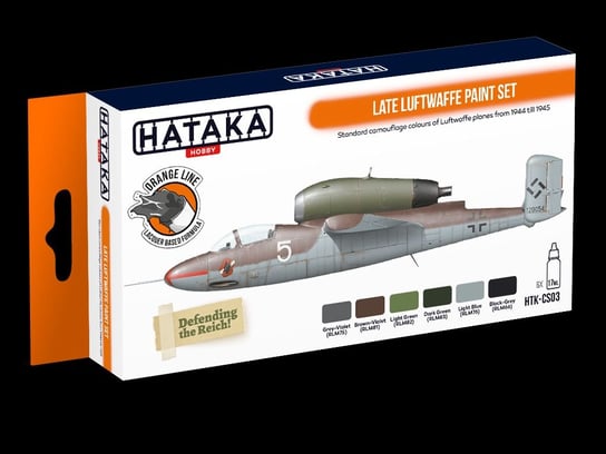 Hataka Hobby, zestaw farb modelarskich, Orange Line, HTK-CS03 Late Luftwaffe paint set, 6 x 17ml Hataka Hobby