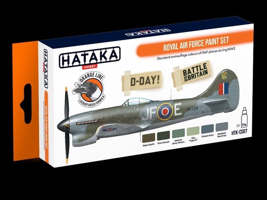 Hataka Hobby, zestaw farb modelarskich, Orange Line, HTK-CS07 Royal Air Force paint set, 6 x 17ml Hataka Hobby