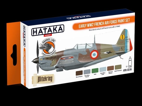 Hataka Hobby, zestaw farb modelarskich, Orange Line, HTK-CS16 Early WW2 French Air Force paint set, 6 x 17ml Hataka Hobby