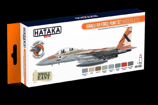 Hataka Hobby, zestaw farb modelarskich, Orange Line, HTK-CS62 Israeli Air Force paint set (modern jets), 8 x 17ml Hataka Hobby