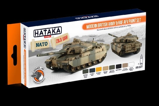 Hataka Hobby, zestaw farb modelarskich, Orange Line, HTK-CS77 Modern British Army & RAF AFV paint set, 8 x 17ml Hataka Hobby