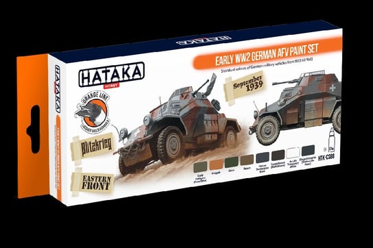 Hataka Hobby, zestaw farb modelarskich, Orange Line, HTK-CS88 Early WW2 German AFV paint set, 8 x 17ml Hataka Hobby