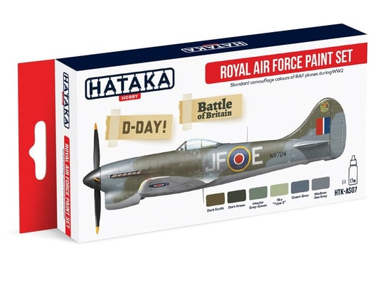 Hataka Hobby, zestaw farb modelarskich, Red Line, HTK-AS07 Royal Air Force paint set Hataka Hobby