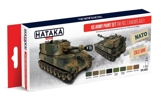 Hataka Hobby, zestaw farb modelarskich, Red Line, HTK-AS51 US Army paint set (MERDC camouflage) Hataka Hobby