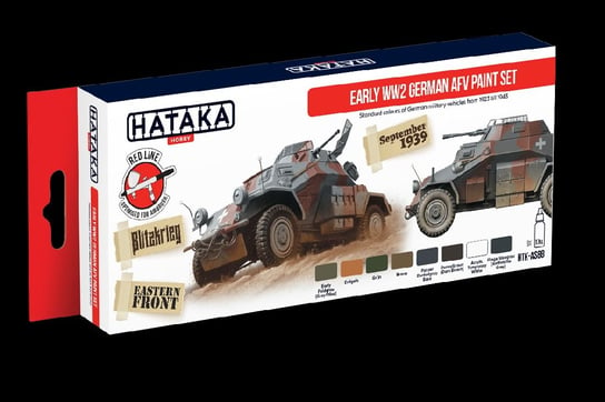 Hataka Hobby, zestaw farb modelarskich, Red Line, HTK-AS88 Early WW2 German AFV paint set Hataka Hobby