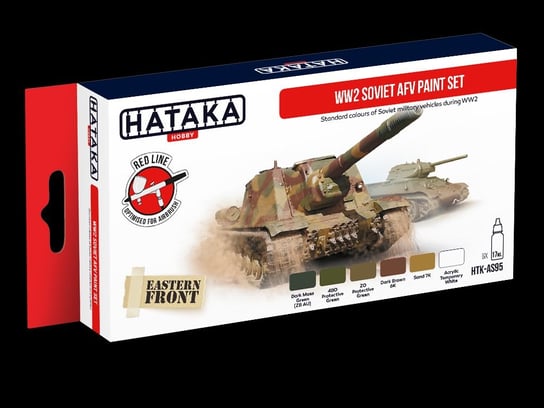 Hataka Hobby, zestaw farb modelarskich, Red Line, HTK-AS95 WW2 Soviet AFV paint set Hataka Hobby