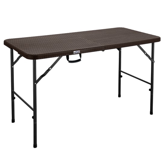 HATTORO Stół kempingowy Stół składany Stół bufetowy Stół ogrodowy Skrzynia 120 cm Brązowy HATTORO