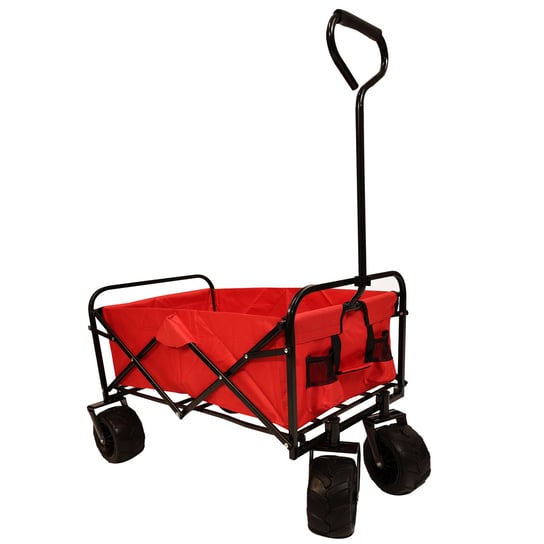 HATTORO Wózek ręczny ogrodowy Wózek ręczny transportowy Składany Składany Czerwony HATTORO