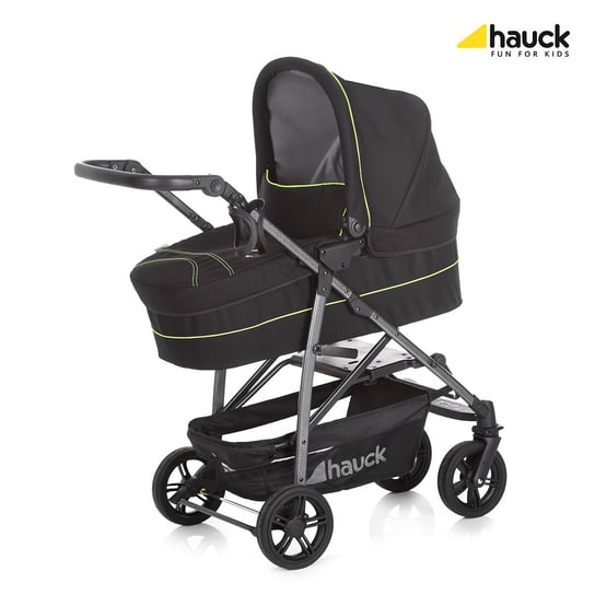 Hauck, Rapid 4 S, Plus Trioset Deluxe, Wózek trzyfunkcyjny, Caviar/Neon yellow Hauck