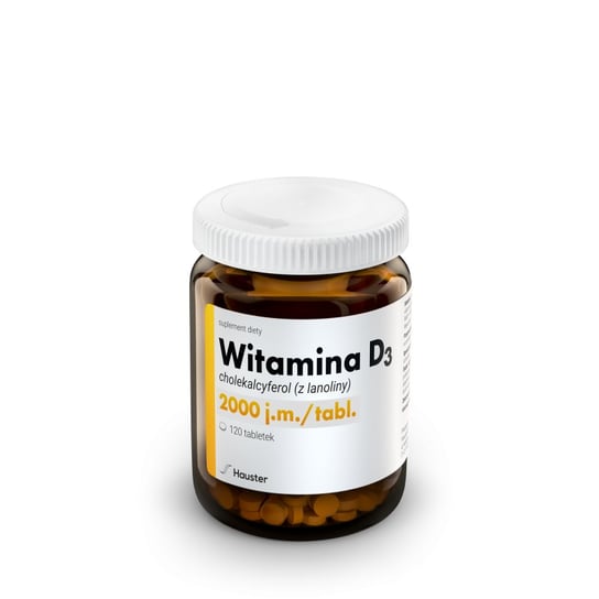 Hauster Witamina D3 2000 IU - Suplement diety, 120 tabletek Hauster