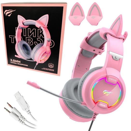 HAVIT H2233d-pink Słuchawki gamingowe różowe kocie uszy Havit