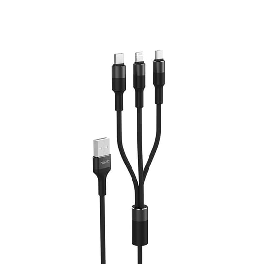 HAVIT kabel  3w1 H691 USB - Lightning + USB-C + microUSB 1,2 m 2,0A czarny HAVIT