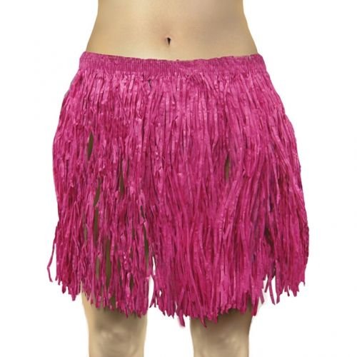 Hawajska spódnica krótka L - różowa Amscan
