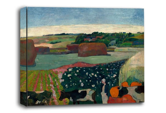 Haystacks in Brittany, Paul Gauguin - obraz na płótnie 120x90 cm Galeria Plakatu