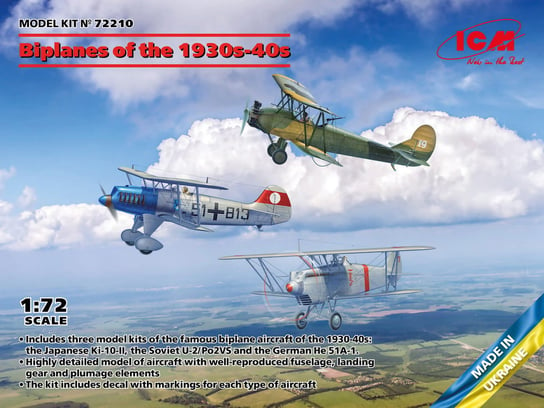 He-51A-1, Ki-10-II, U-2/PO-2VS 1:72 ICM 72210 ICM