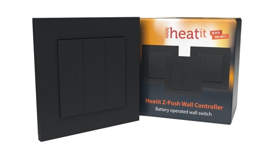 Heatit Z-Push Wall Controller czarny Z-wave Inna marka