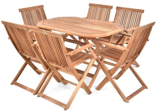 Hecht Basic Set 6 Meble Ogrodowe Zestaw Mebli Ogrodowych Stół + 6 Krzeseł Drewno Akacja - Ewimax Oficjalny Dystrybutor - Autoryzowany Dealer Hecht HECHT