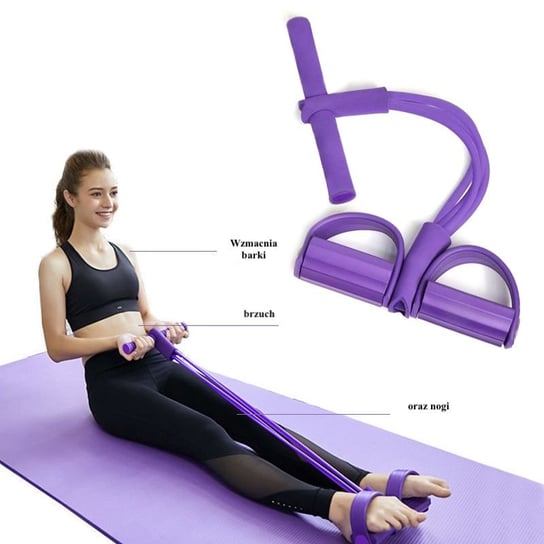 Hedo, ekspander fitness na nogi do ćwiczeń mięśni nóg, brzucha, ud, fioletowy HEDO