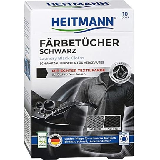 Heitmann Chusteczki Do Prania Czarnego 10 Szt. (Import Niemcy) Heitmann