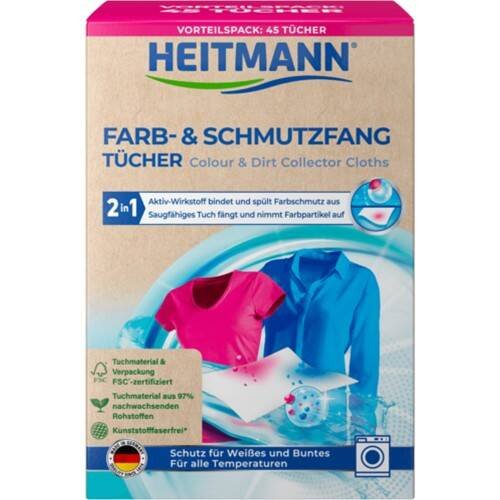 Heitmann Chusteczki Wyłapujące Kolor i Brud 45 szt. inna (Inny)