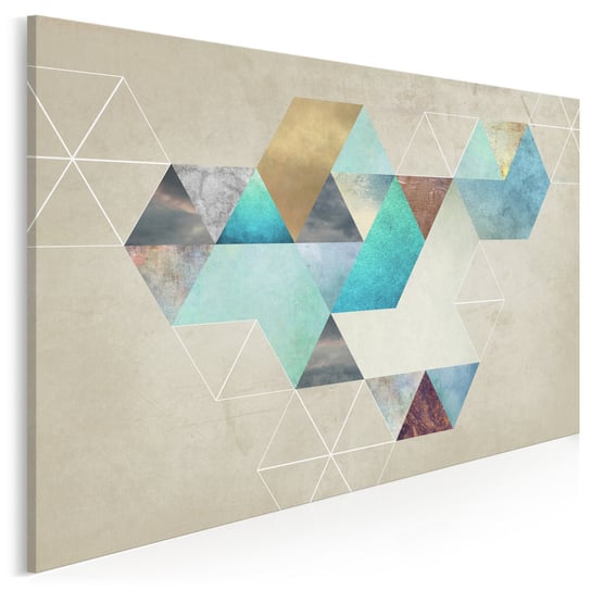 Heksagonalny przypływ - nowoczesny obraz na płótnie - 120x80 cm VAKU-DSGN Nowoczesne obrazy
