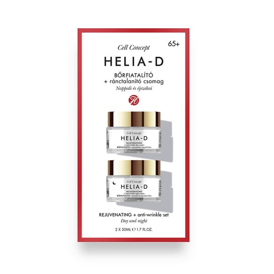 Helia-D Cell Concept Rejuvenating + Anti-wrinkle 65+ zestaw przeciwzmarszczkowy krem na dzień + przeciwzmarszczkowy krem na noc 2×50ml Helia-D