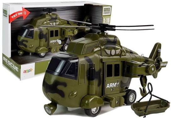 Helikopter Wojskowy Ratunkowy 1:16 Hak Dźwięk Światła Lean Toys