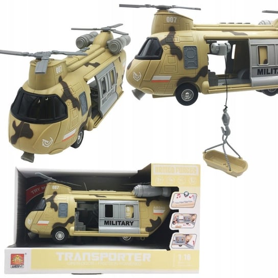 Helikopter Wojskowy Transportowy Wyciągarka Światła Dźwięki Inna marka