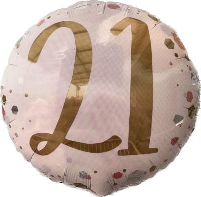 Helium- Balon 45,5 cm Liczba 21 pudrowy róż Inna marka