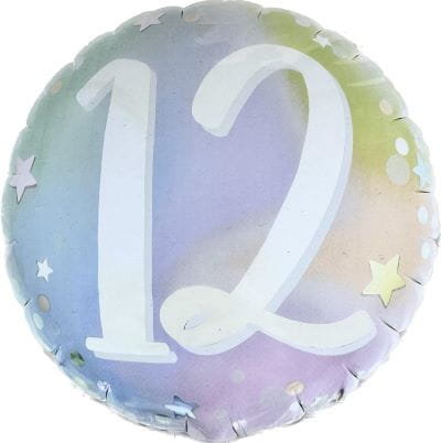 Helium- Balon 45,7 cm Liczba 12 tęczowy Inna marka