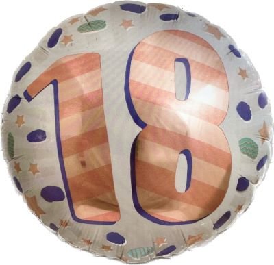 Helium- Balon 45,7 cm Liczba 18 pomarańczowa Inna marka