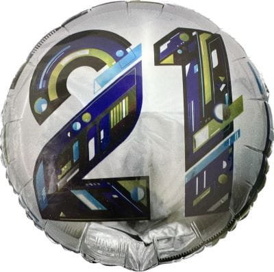 Helium- Balon 45,7 cm Liczba 21 szary Inna marka