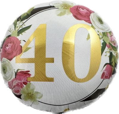 Helium- Balon 45,7 cm Liczba 40 kwiaty Inna marka
