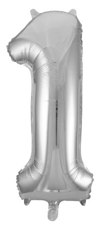 Helium- Balon 86cm Cyfra 1 srebrny Inna marka