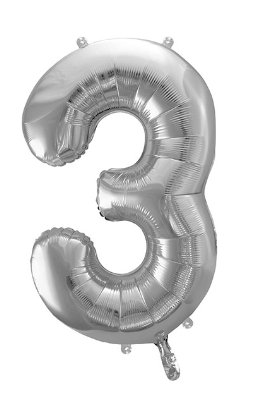 Helium- Balon 86cm Cyfra 3 srebrny Inna marka