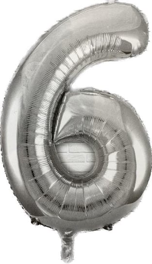 Helium- Balon 86cm Cyfra 6 srebrny Inna marka