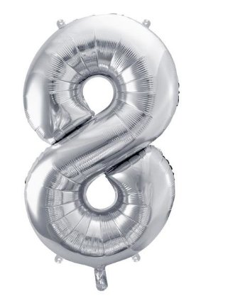 Helium- Balon 86cm Cyfra 8 srebrny Inna marka