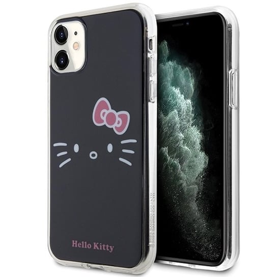 Hello Kitty Etui Obudowa Pokrowiec Do Iphone 11 / Xr 6.1" Czarny/Black Hardcase Iml Kitty Face Hello Kitty